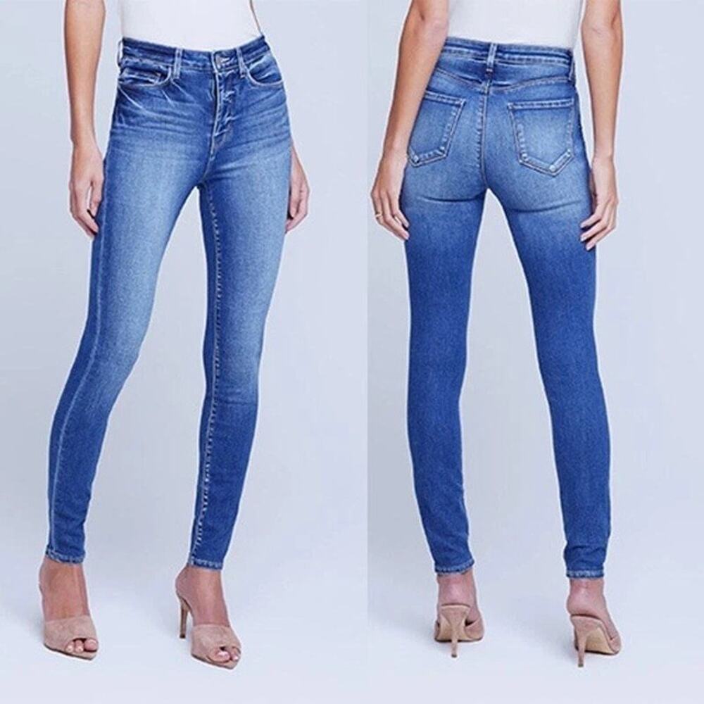 L'Agence Ultra High Rise Monique Skinny Jeans Cambridge Blue 26 NEW
